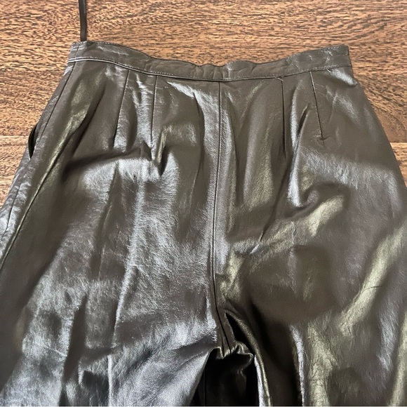 ALFANI Vintage 90s Y2K Black Genuine Lamb Leather Pants Sz 12 Fully Lined - Picture 8 of 10